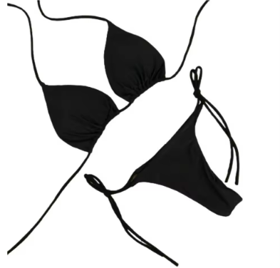 Thong Padded Top Bikini Black or White Bikini One Size – Sheer Swim