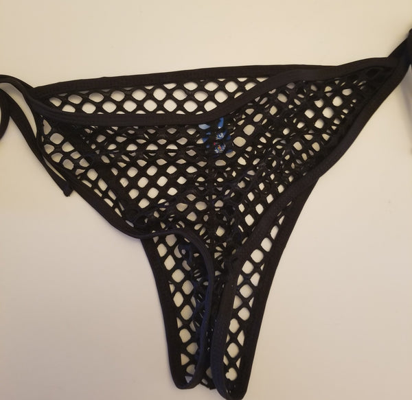 Black Fishnet Sheer Bikini Bottoms