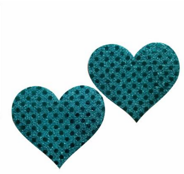 Embellished Heart Glitter Pasties - 7 Color Options