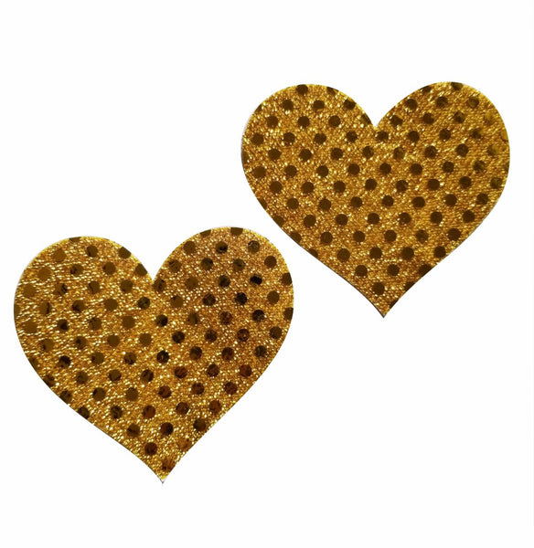 Embellished Heart Glitter Pasties - 7 Color Options