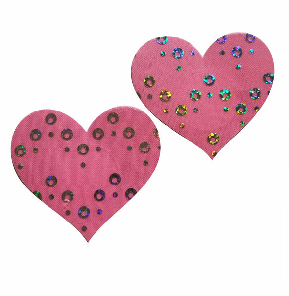 Embellished Heart Glitter Pasties - 7 Color Options