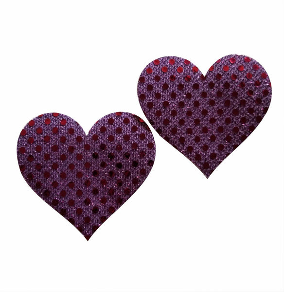 Embellished Heart Glitter Pasties - 7 Color Options