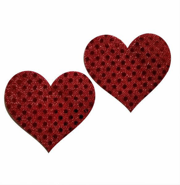 Embellished Heart Glitter Pasties - 7 Color Options