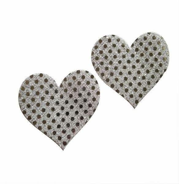 Embellished Heart Glitter Pasties - 7 Color Options