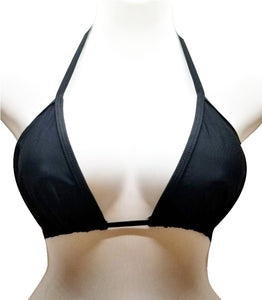Not-sheer Bikini Top Black Solid Fabric Sheerswim