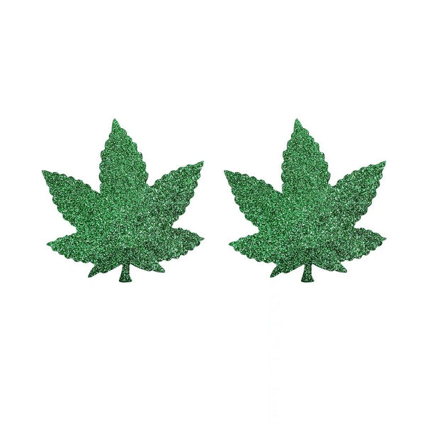 Sparkly Marijuana Pasties - set of two