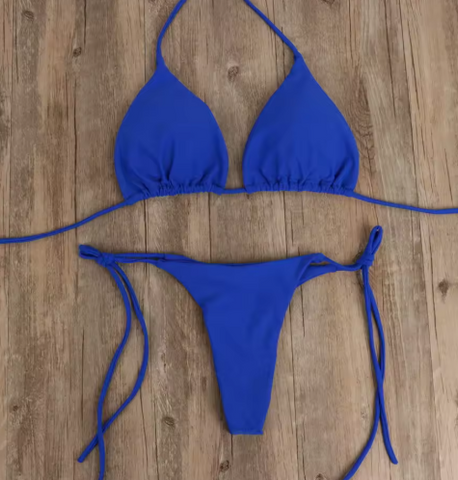 Thong Padded Top Bikini Blue Bikini One Size