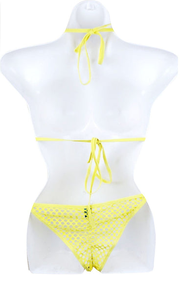 Yellow Fishnet Bikini Set SheerSwim
