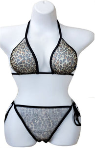 Black Sheer Leopard Bikini Set Sheerswim