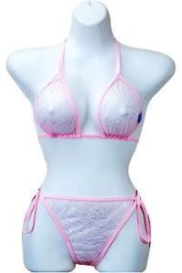Pink Sheer Shimmer Bikini Set Sheerswim