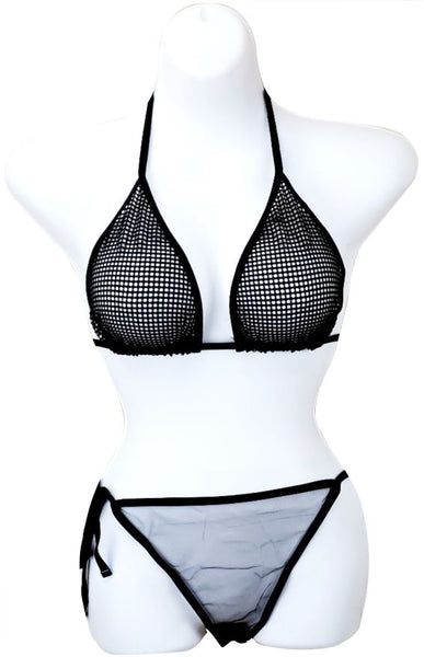 Black Fishnet Bikini Set Sheerswim