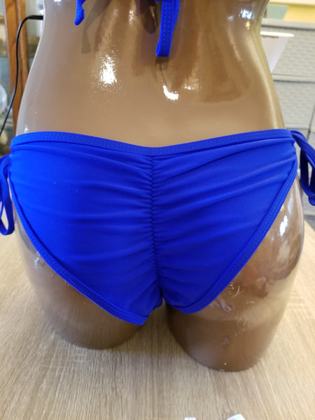 Not-sheer Solid Blue Sexy Woman's Bikini Set