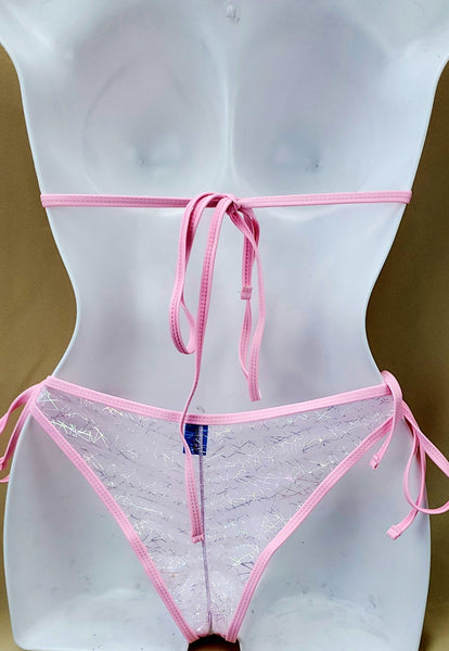 Pink Sheer Shimmer Bikini Set Sheerswim