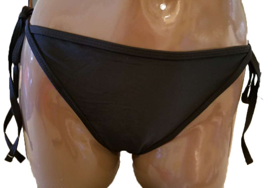 Not-Sheer Black Bikini Bottoms Tie Sides Sheerswim