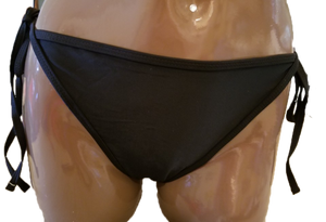 Not-Sheer Black Bikini Bottoms Tie Sides Sheerswim
