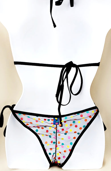 Black Sheer Polka Dot Bikini Set Sheerswim