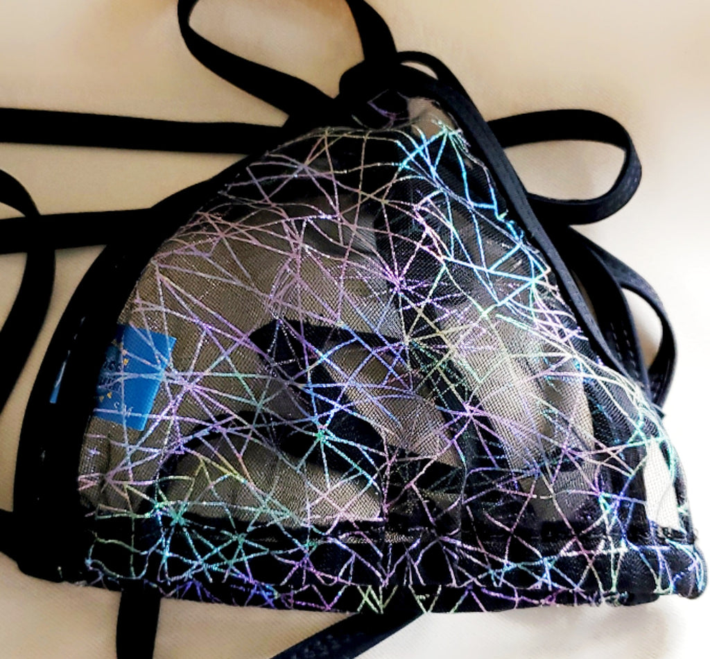 Sheer Swi Black Sheer Shimmer Bikini Set - Glamorous Swimwear for Festivals and ...