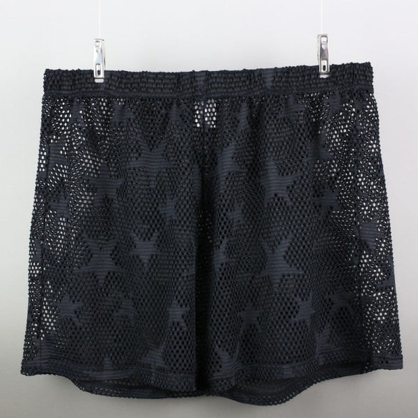 Black or White Star Sheer Swim Fishnet Men's Shorts