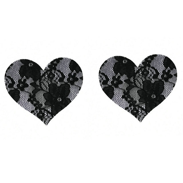 Black Lace Heart Pasties