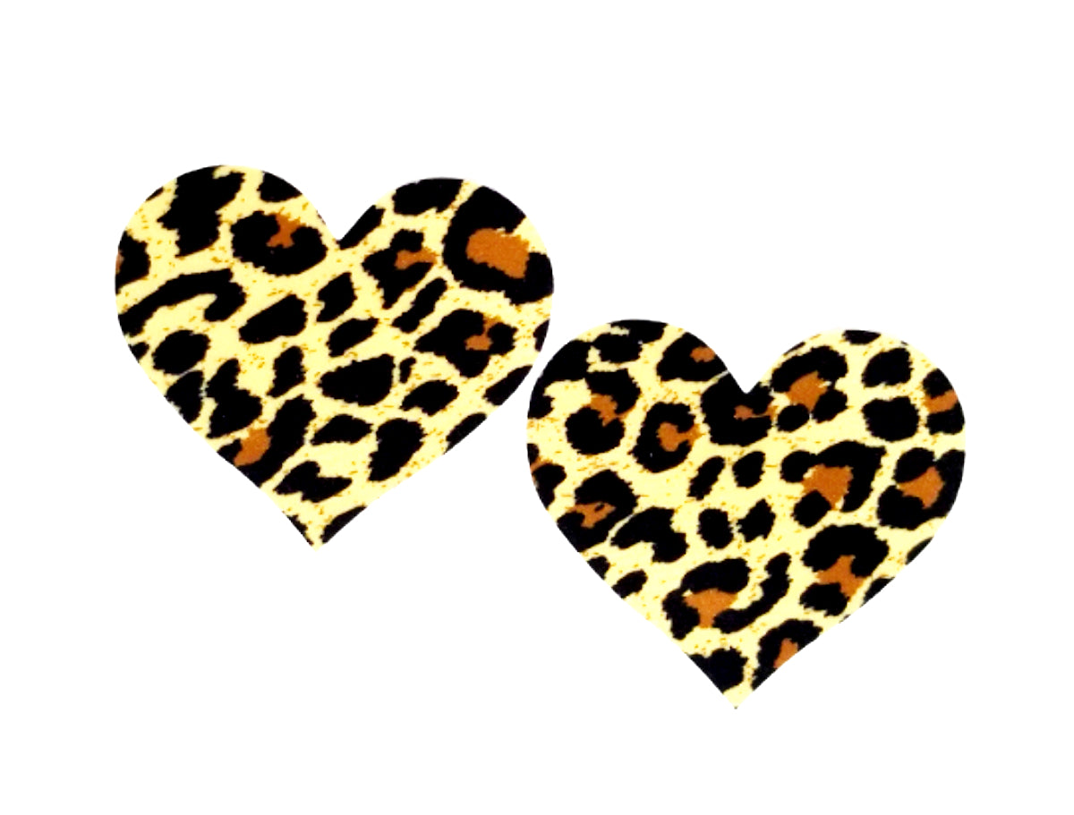Leopard Print Heart Pasties Embellished
