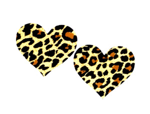 Embellished Leopard Print Heart Pasties