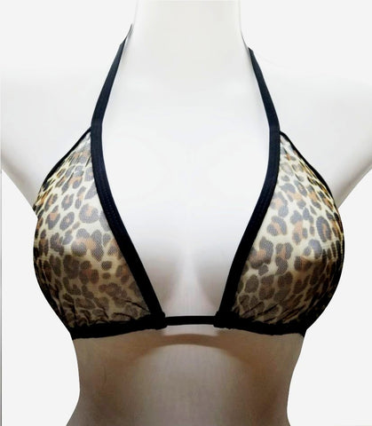 Sheer Leopard Bikini Top