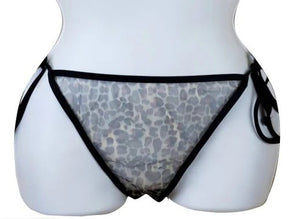 Leopard Black Sheer Bikini Bottoms