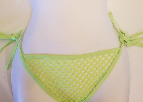 Neon Green Fishnet Sheer Bikini Set Sheerswim