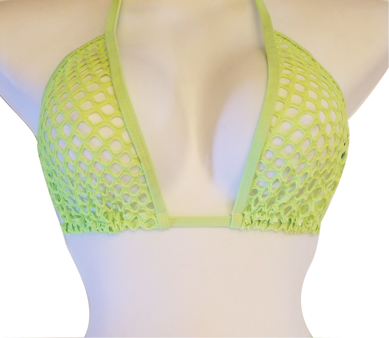 Neon Green Fishnet Sheer Bikini Top Sheerswim
