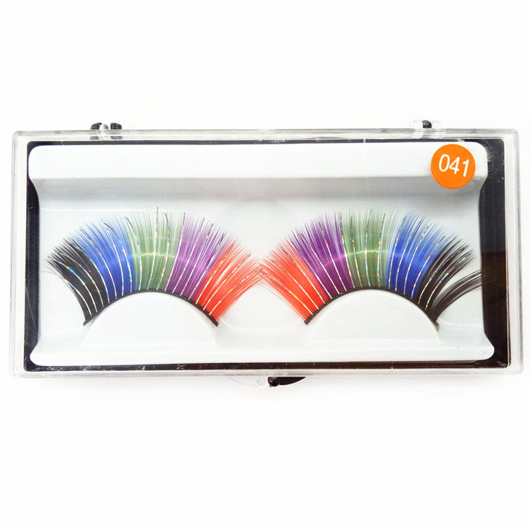 Sheer Swim Rainbow False Eyelashes Long Thick Drag Queen Falsies Eye Lashes Extensions for Costume Cosplay Stage Makeup