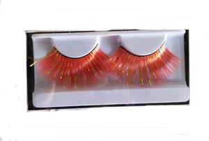Sheer Swim Orange Gold False Eyelashes Long Thick Drag Queen Falsies Eye Lashes Extensions for Costume Cosplay Stage Makeup