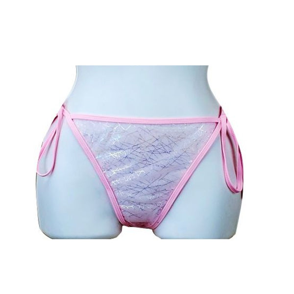 Pink Sheer Shimmer Bikini Bottoms