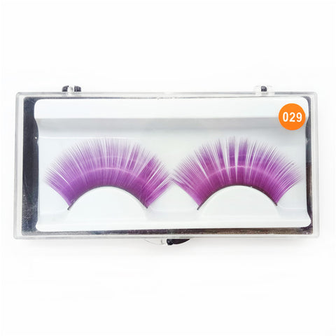 Sheer Swim Purple False Eyelashes Long Thick Drag Queen Falsies Eye Lashes Extensions for Costume Cosplay Stage Makeup