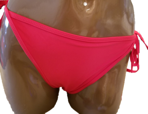 Not-sheer Red Bikini Bottoms Tie Sides by Sheerswim