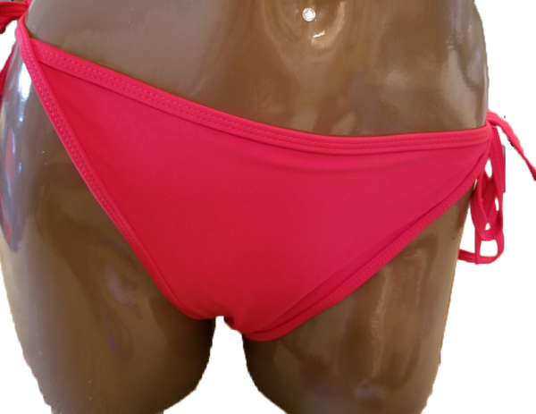 Not-sheer Red Bikini Bottoms Tie Sides by Sheerswim