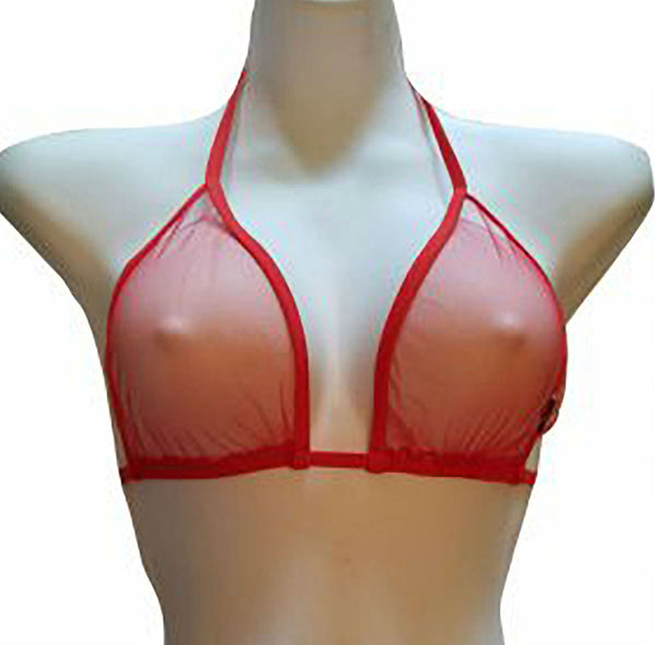 Sheerswim Red Ultra Sheer Bikini Top & Red Sheer Sarong