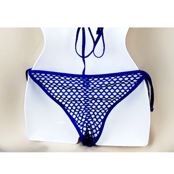 Royal Blue Fishnet Sheer Bikini Bottoms