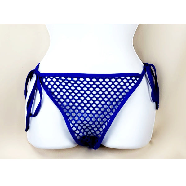 Royal Blue Fishnet Sheer Bikini Bottoms