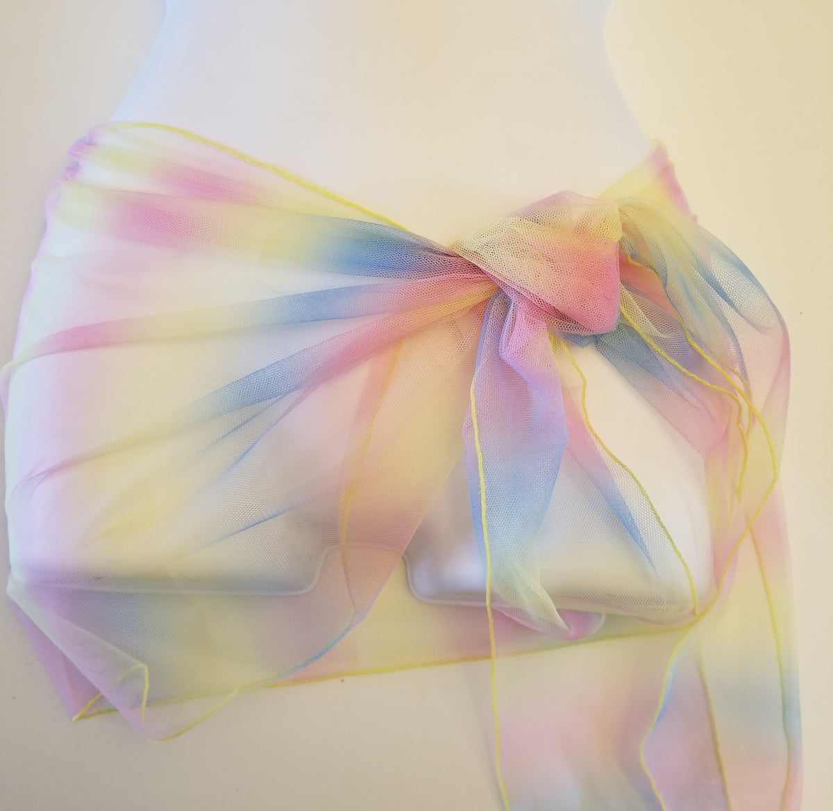 All Sheer Sheerswim Rainbow Yellow Sarong & Rainbow Sheer Bikini Top – Sheer Swim