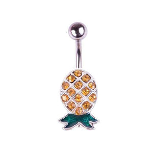 Upside Down Pineapple Sparkly Belly Ring Earring