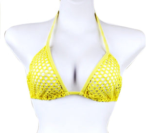 Yellow Fishnet Sheer Bikini Top SheerSwim